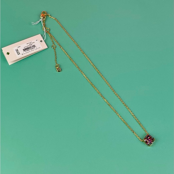 Kate Spade New York Mini Square Multi-Glitter Pendant Necklace - Picture 4 of 4